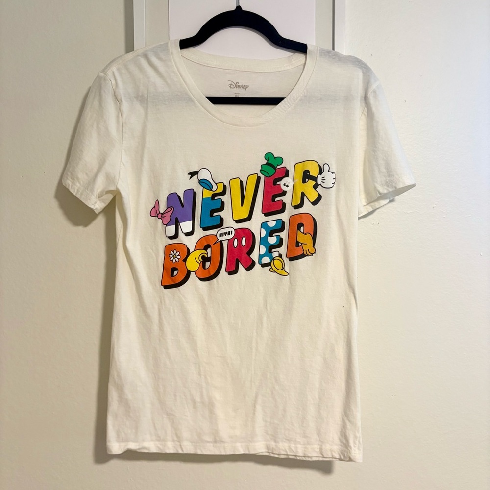 Disney Kids White 'Never Bored' Graphic Tee